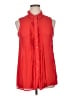 Fever Red Sleeveless Button-Down Shirt Size XL - photo 1