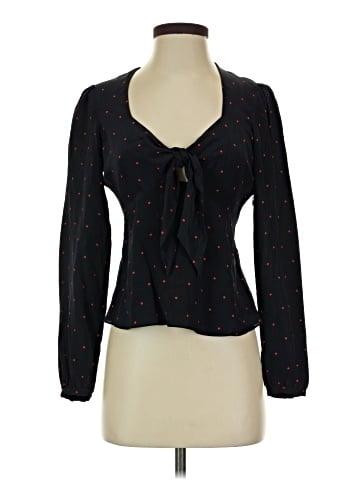 Intermix Long Sleeve Silk Top (view 1)