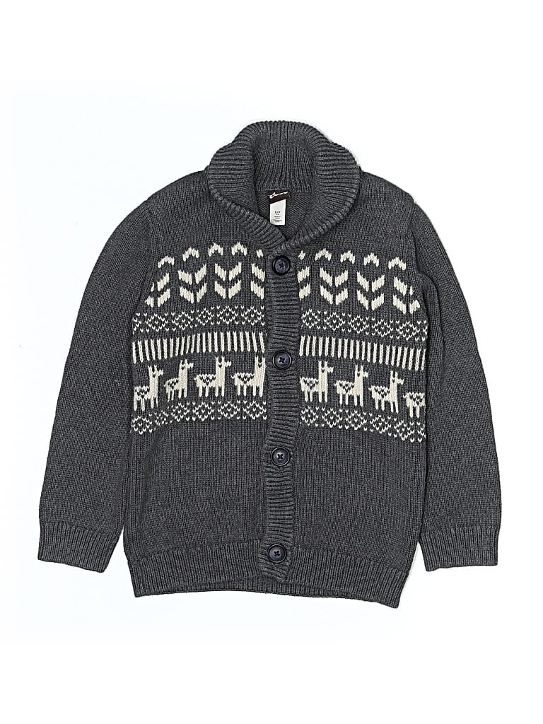 Pre-owned Tea Kids' Cardigan Sweater In Gray
