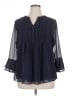 Charter Club 100% Polyester Blue 3/4 Sleeve Blouse Size XL - photo 1