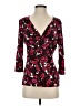 Talbots Floral Pink Burgundy 3/4 Sleeve Blouse Size S - photo 1