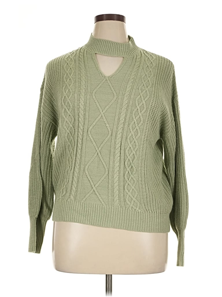 Pre-owned Steve Madden Turtleneck Sweater In Green