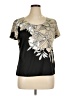 NY Collection Floral Black Short Sleeve T-Shirt Size XL - photo 1