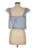Tiny 100% Cotton Blue Sleeveless Blouse Size S - photo 2