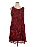 Perceptions Animal Print Red Casual Dress Size XL - photo 1