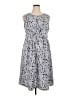 BLOOMCHIC 100% Polyester Print Gray Casual Dress Size 14 - 16 - photo 1