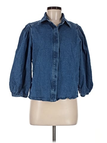 Scoop 3/4 Sleeve Button-Down Shirt (view 1)
