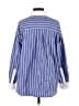 SPANX 100% Cotton Stripes Blue Long Sleeve Button-Down Shirt Size M - photo 2