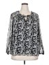 LC Lauren Conrad 100% Polyester Silver Long Sleeve Blouse Size XXL - photo 1