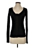 Three Dots 100% Cotton Black Long Sleeve Top Size S - photo 1