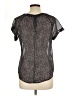 Brooklyn Industries 100% Polyester Metallic Black Short Sleeve Blouse Size M - photo 2