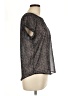 Brooklyn Industries 100% Polyester Metallic Black Short Sleeve Blouse Size M - photo 4