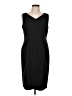 Nine West 100% Polyester Solid Black Cocktail Dress Size 10 - photo 1