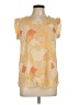 Pleione 100% Polyester Yellow Short Sleeve Top Size M - photo 1