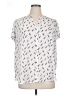 Monday Fun 100% Polyester Print Ivory Short Sleeve Blouse Size 1X - photo 1