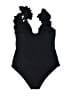 Unbranded Solid Black One Piece Swimsuit Size S - photo 2