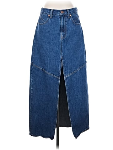 Madewell Denim Mid-Rise Maxi Skirt in Pineland Wash (view 1)