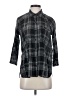 Attention 100% Cotton Plaid Black 3/4 Sleeve Button-Down Shirt Size S - photo 1