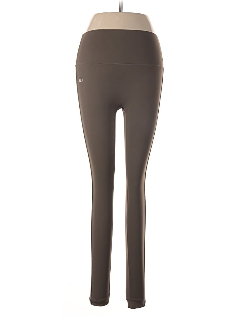 Set Active Active Pants - High Rise: Brown Activewear - Size Medium