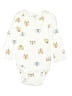 Carter's 100% Cotton Print Ivory Long Sleeve Onesie 12-18 MO / 18 MO - photo 1