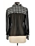 Zara 100% Polyester Houndstooth Black Long Sleeve Blouse Size M - photo 2