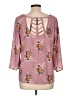 Lily White 100% Polyester Pink 3/4 Sleeve Blouse Size L - photo 2
