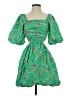 A New Day 100% Cotton Tropical Green Casual Dress Size XS - photo 1