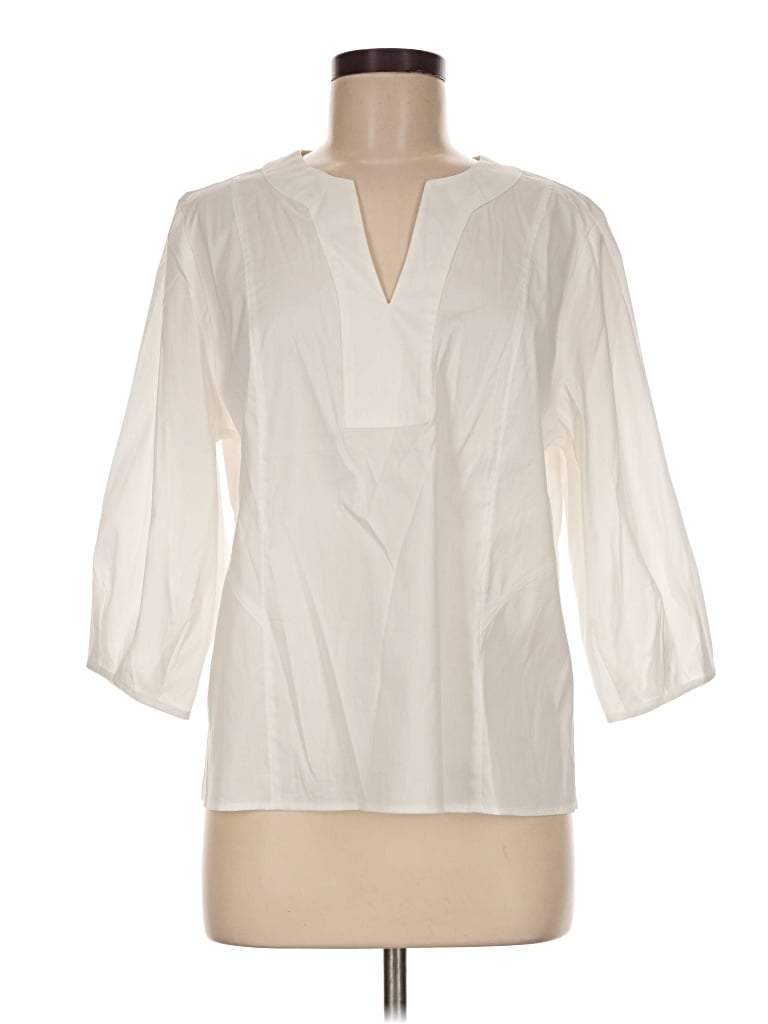 Pre-owned Chico's 3/4 Sleeve Blouse In Ivory