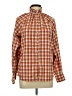 Lizsport Checkered-gingham Orange Long Sleeve Blouse Size 12 - photo 1