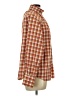 Lizsport Checkered-gingham Orange Long Sleeve Blouse Size 12 - photo 4
