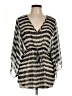 Francesca's 100% Polyester Silver Black 3/4 Sleeve Blouse Size M - photo 1