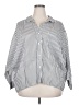 Unbranded Stripes Silver 3/4 Sleeve Button-Down Shirt Size 4X (estimated) - photo 1