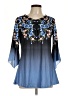 Unbranded Blue 3/4 Sleeve Blouse Size L - photo 1