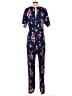 Studio B by BOBEAU 100% Polyester Floral Multi Color Blue Jumpsuit Size S - photo 2