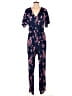 Studio B by BOBEAU 100% Polyester Floral Multi Color Blue Jumpsuit Size S - photo 1