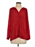 Gibson 100% Polyester Red Long Sleeve Blouse Size S - photo 1