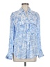 Zara 100% Viscose Paisley Blue Long Sleeve Blouse Size M - photo 1
