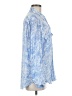 Zara 100% Viscose Paisley Blue Long Sleeve Blouse Size M - photo 4