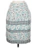 Halston 100% Silk Print Teal Silk Skirt Size 4 - photo 1