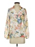 Shein 100% Polyester Floral Ivory 3/4 Sleeve Blouse Size S - photo 1