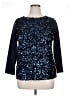Talbots 100% Polyester Blue 3/4 Sleeve Top Size 1X Petite - photo 1
