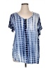 Coin 1804 Tie-dye Blue Short Sleeve Blouse Size 1X - photo 1