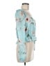 Intermix 100% Silk Teal Long Sleeve Silk Top Size 8 - photo 4