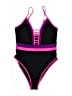 Unbranded Color Block Black One Piece Swimsuit Size L - photo 1