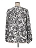 INC International Concepts 100% Polyester Paisley Silver Long Sleeve Blouse Size XL - photo 2