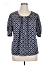 Notations Blue Short Sleeve Blouse Size 1X - photo 1