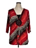 Essentials Red 3/4 Sleeve Blouse Size 1X - photo 1