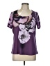 Basic Editions Floral Purple Short Sleeve T-Shirt Size L - photo 1