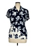 DKNY Floral Blue Short Sleeve Blouse Size XL - photo 1