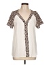 Assorted Brands Animal Print Ivory Short Sleeve Blouse Size L - photo 1